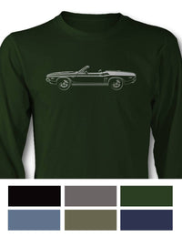 1971 Dodge Challenger with Stripes Convertible T-Shirt - Long Sleeves - Side View