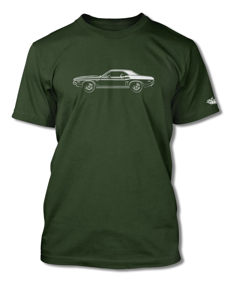 1971 Dodge Challenger with Stripes Hardtop T-Shirt - Men - Side View