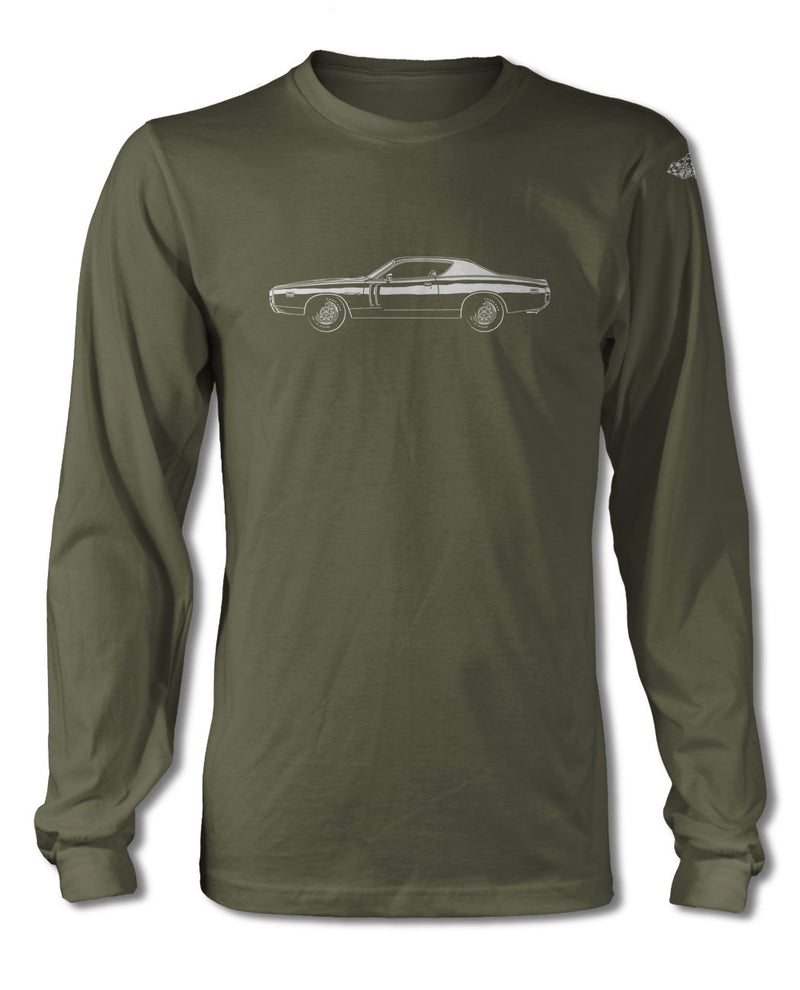 1971 Dodge Charger RT Coupe T-Shirt - Long Sleeves - Side View