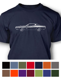 1971 Dodge Charger RT Ramcharger With Stripes Hardtop T-Shirt - Men - Side View