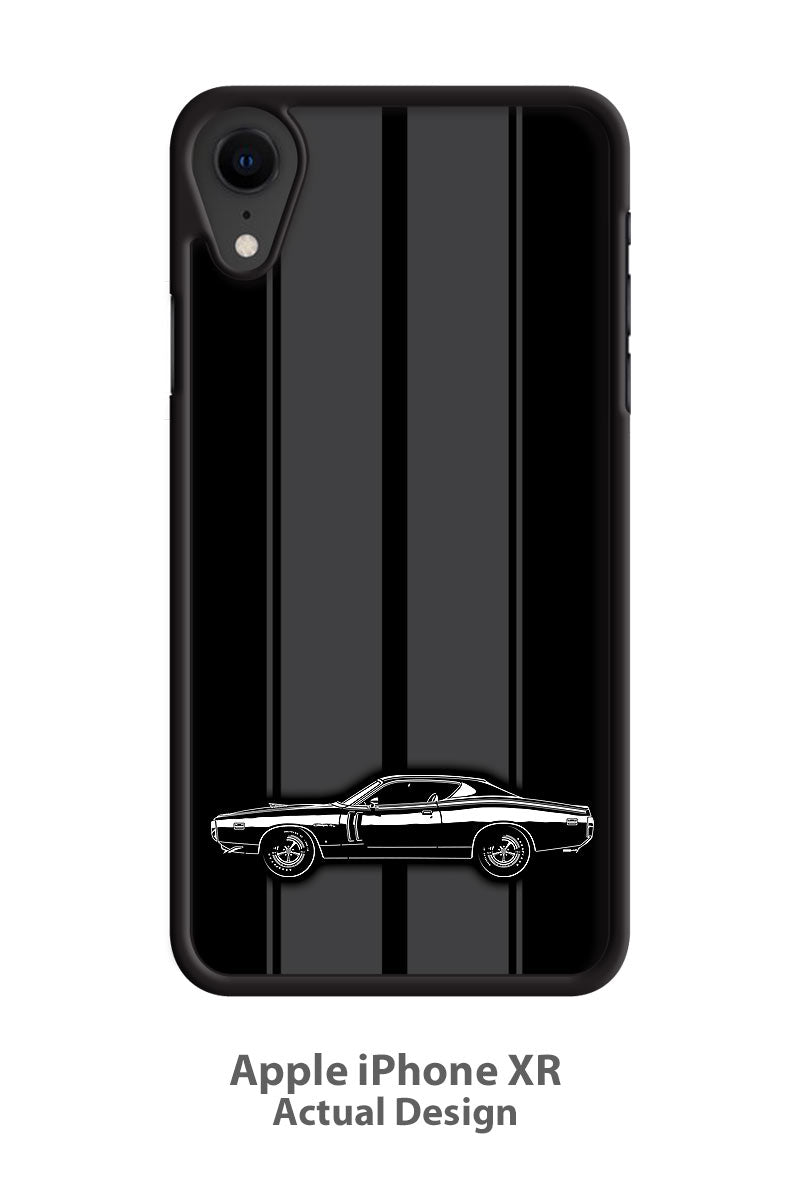 1971 Dodge Charger RT Ramcharger With Stripes Hardtop Smartphone Case - Racing Stripes