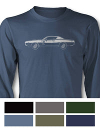 1971 Dodge Charger RT With Stripes Coupe T-Shirt - Long Sleeves - Side View