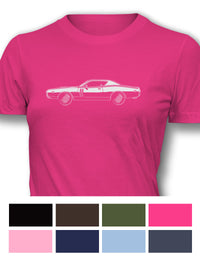 1971 Dodge Charger RT With Stripes Coupe T-Shirt - Women - Side View