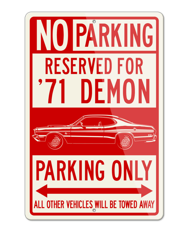 1971 Dodge Dart Demon Coupe Parking Only Sign