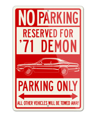 1971 Dodge Dart Demon Hardtop Parking Only Sign