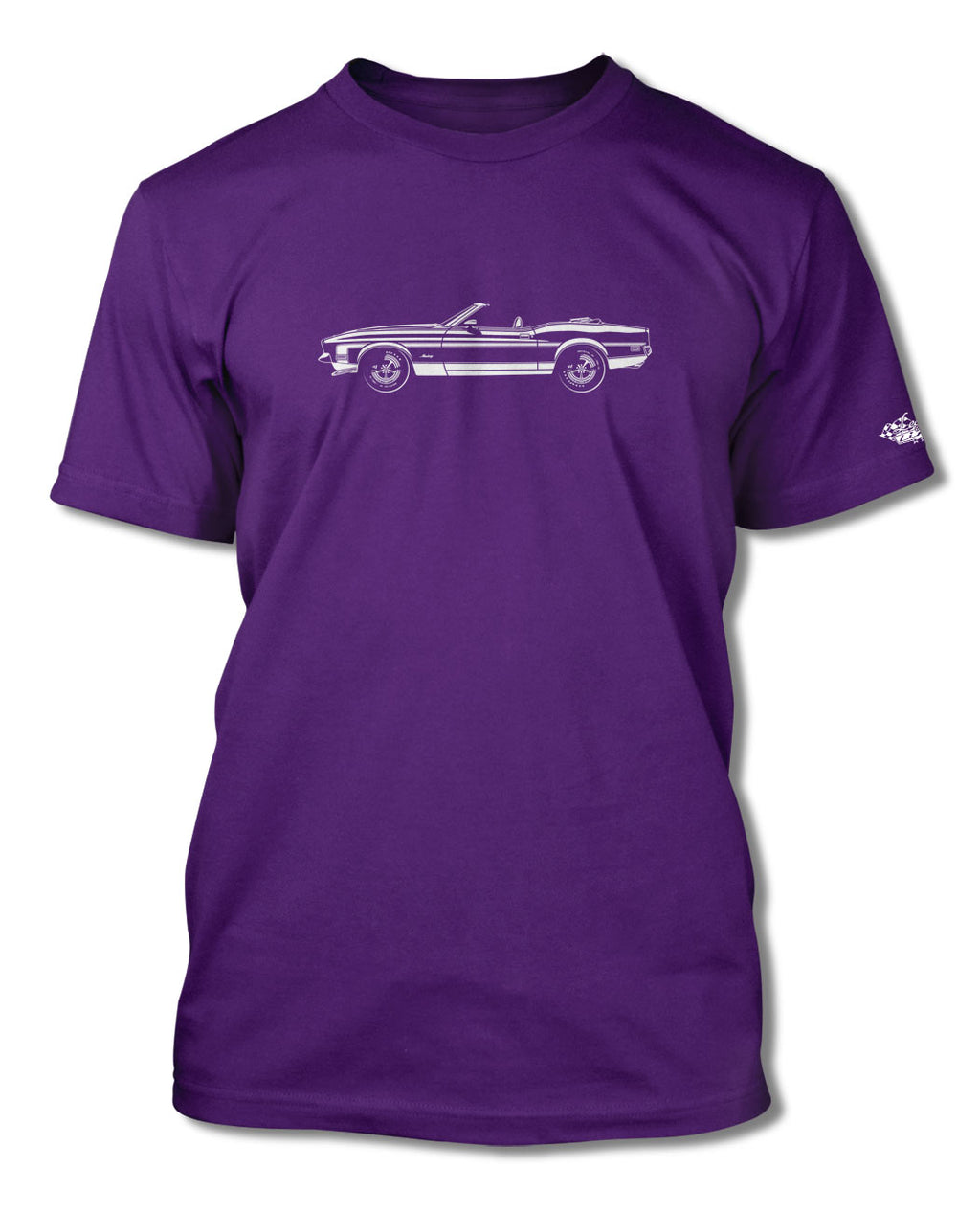 1971 Ford Mustang Sports with Stripes Convertible T-Shirt - Men - Side View