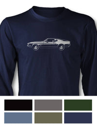 1971 Ford Mustang Sports Sportsroof T-Shirt - Long Sleeves - Side View