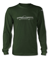 1971 Ford Ranchero GT with Stripes T-Shirt - Long Sleeves - Side View
