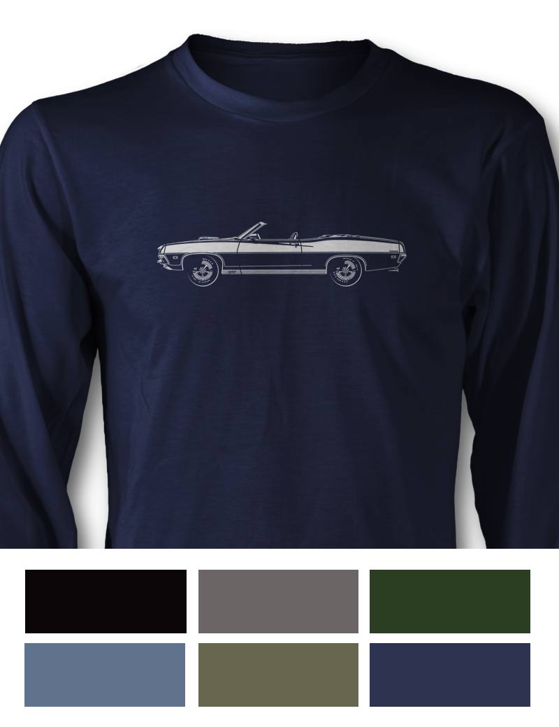 1971 Ford Torino GT Cobra jet Convertible T-Shirt - Long Sleeves - Side View