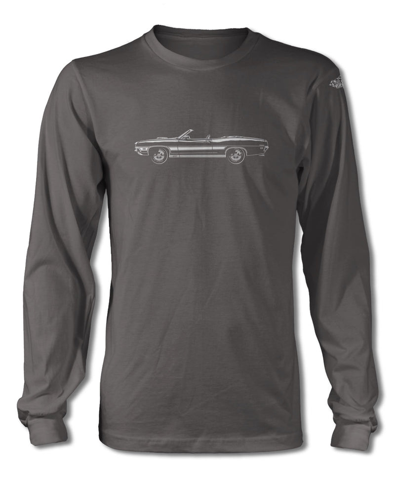 1971 Ford Torino GT Cobra jet Convertible with Stripes T-Shirt - Long Sleeves - Side View