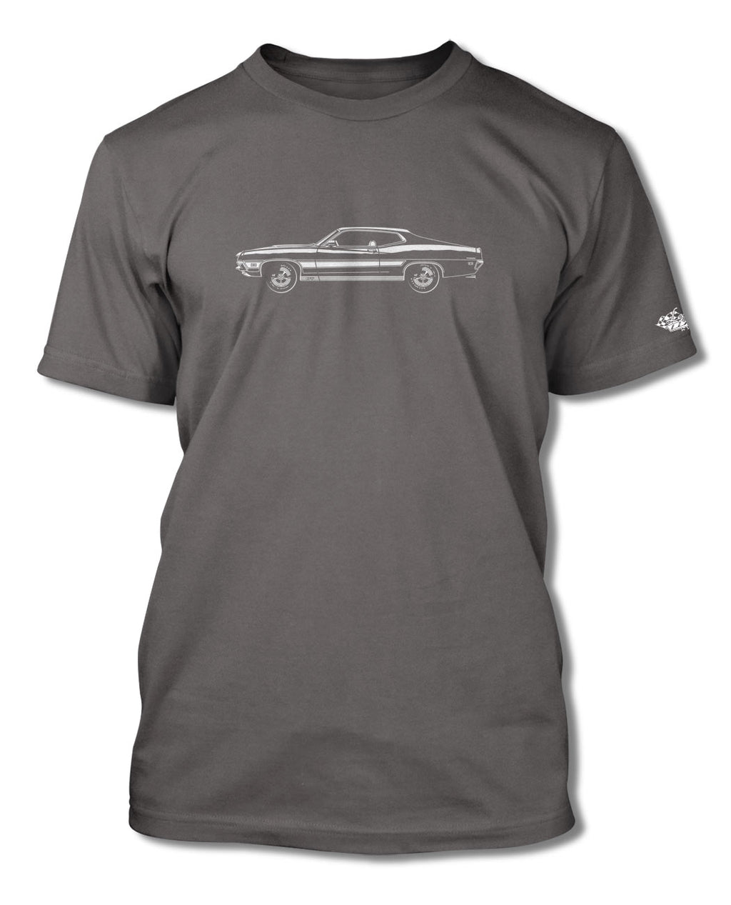 1971 Ford Torino GT Fastback with Stripes T-Shirt - Men - Side View