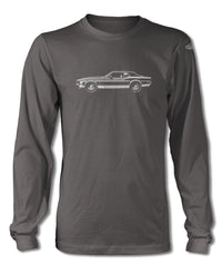 1972 Ford Mustang Sports with Stripes Coupe T-Shirt - Long Sleeves - Side View