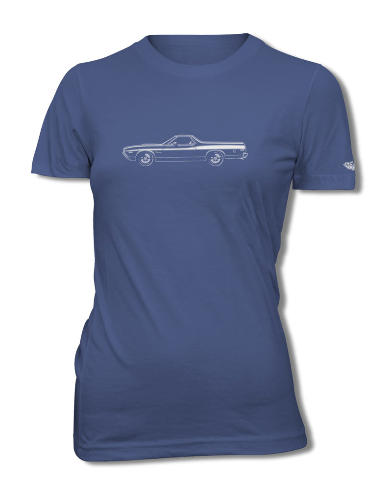 1972 Ford Ranchero GT with Stripes T-Shirt - Women - Side View