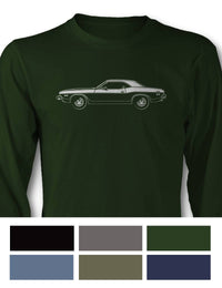 1973 Dodge Challenger Base Hardtop T-Shirt - Long Sleeves - Side View