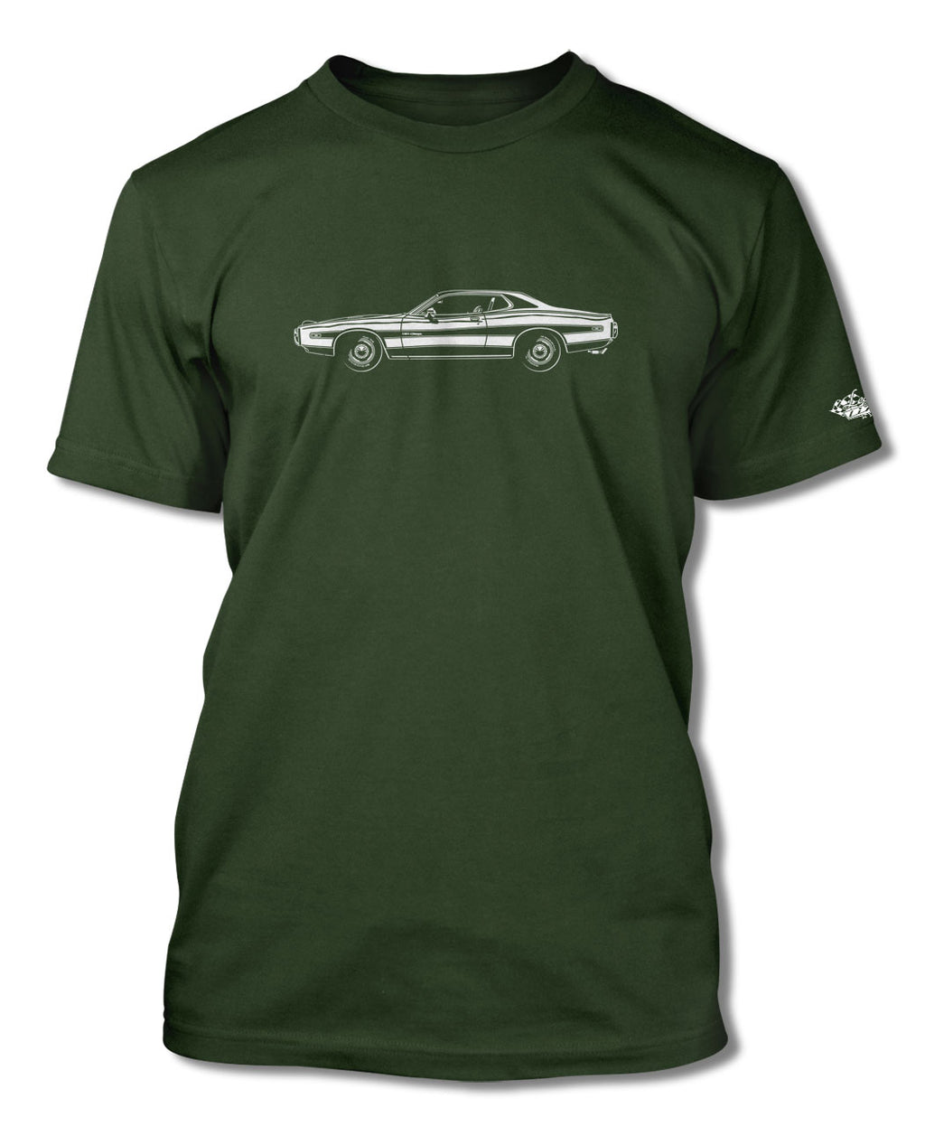 1973 Dodge Charger Rallye 440 Magnum with Stripes Coupe T-Shirt - Men - Side View