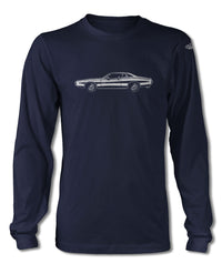 1973 Dodge Charger Rallye 440 Magnum with Stripes Coupe T-Shirt - Long Sleeves - Side View