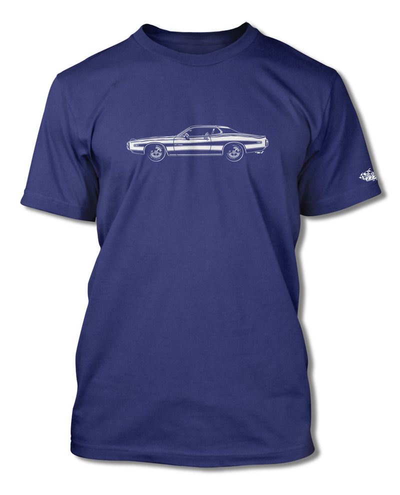 1973 Dodge Charger Rallye 440 Magnum with Stripes Hardtop T-Shirt - Men - Side View