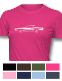 1973 Dodge Charger Rallye 440 Magnum with Stripes Hardtop T-Shirt - Women - Side View