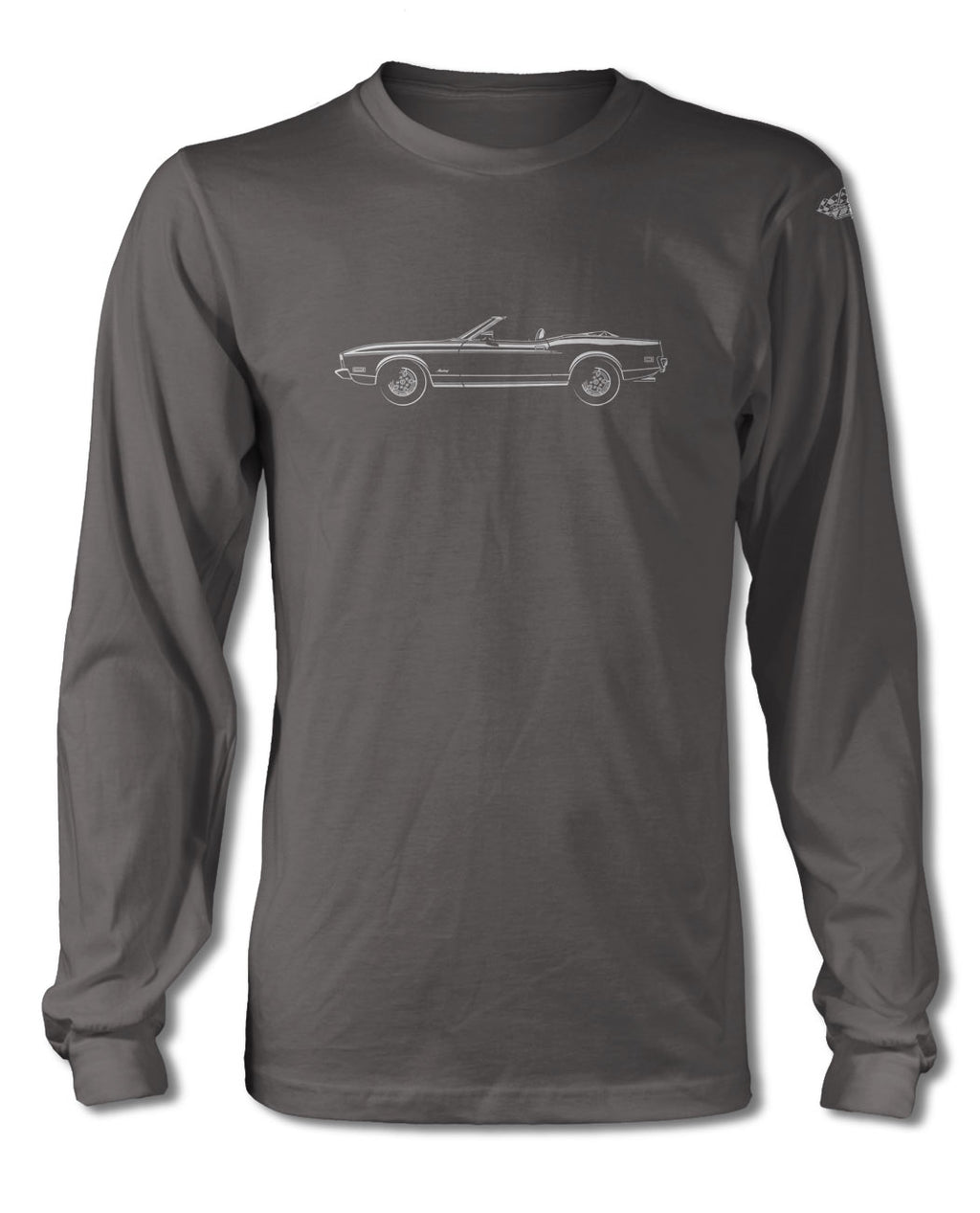 1973 Ford Mustang Sports Convertible T-Shirt - Long Sleeves - Side View