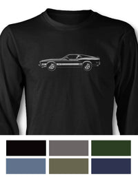 1973 Ford Mustang Mach 1 with Stripes Sportsroof T-Shirt - Long Sleeves - Side View