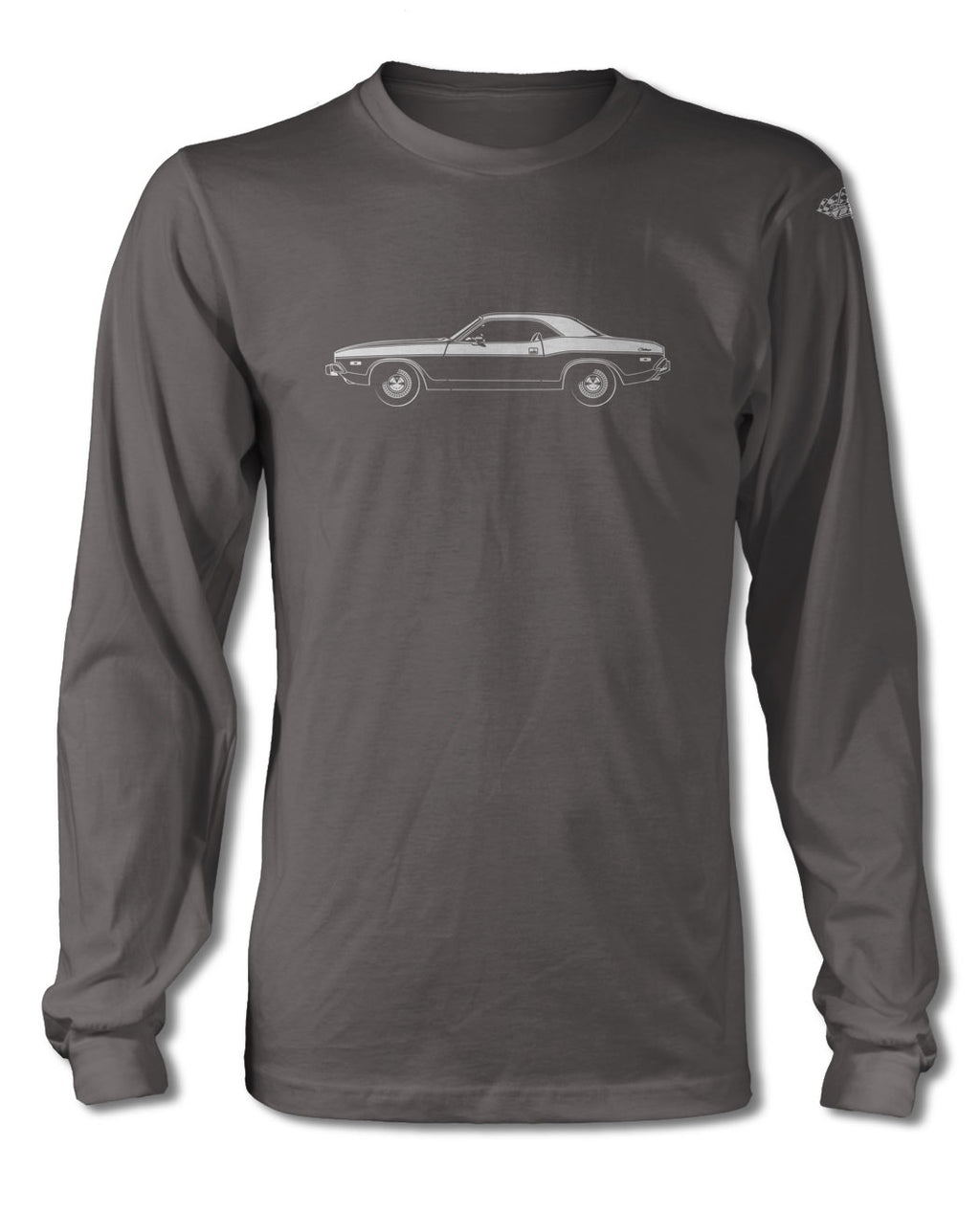 1974 Dodge Challenger Base Coupe T-Shirt - Long Sleeves - Side View