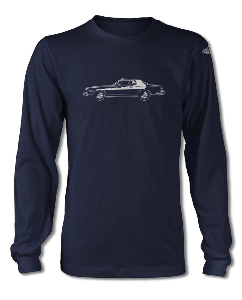 1975 Ford Gran Torino Sport Hardtop Starsky & Hutch T-Shirt - Long Sleeves - Side View