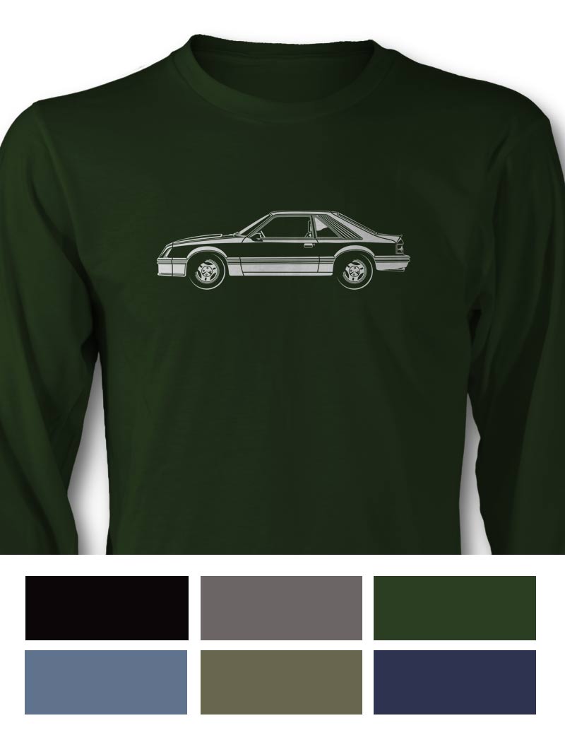 1979 Ford Mustang Turbo Hatchback T-Shirt - Long Sleeves - Side View