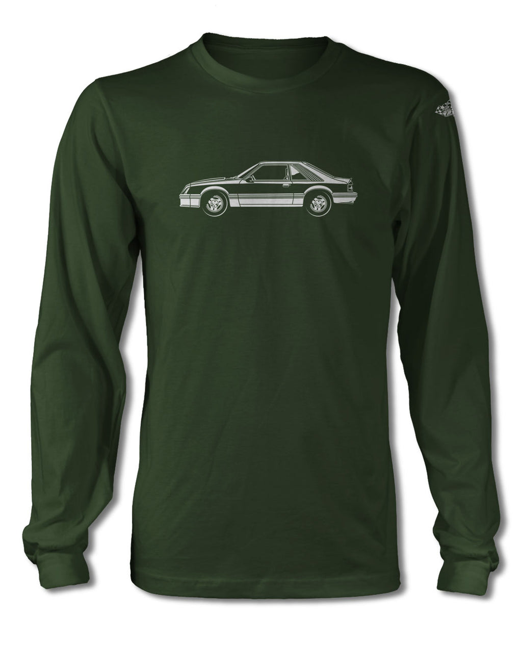 1979 Ford Mustang Turbo Hatchback T-Shirt - Long Sleeves - Side View