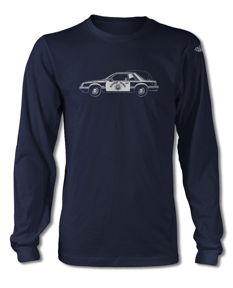 1982 Ford Mustang Highway Patrol Coupe T-Shirt - Long Sleeves - Side View