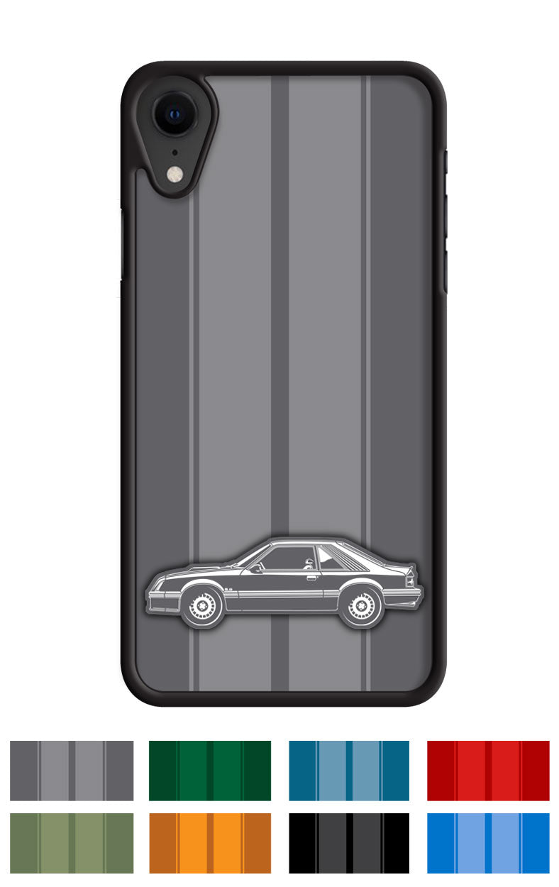 1982 Ford Mustang GT Hatchback Smartphone Case - Racing Stripes