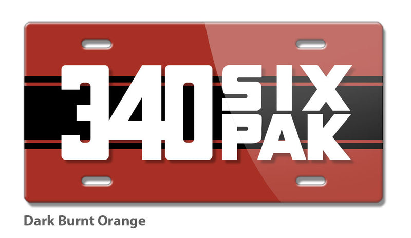 Dodge Challenger 340 Six Pak 1970 - 1974 Emblem Novelty License Plate