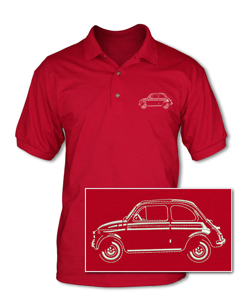 Fiat 500 Adult Pique Polo Shirt - Side View