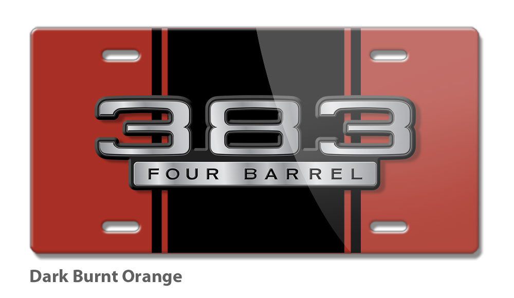 383 Sticker Dodge 383 4 Barrel 1967 - 1968 Emblem Novelty License Plate – Legend Lines