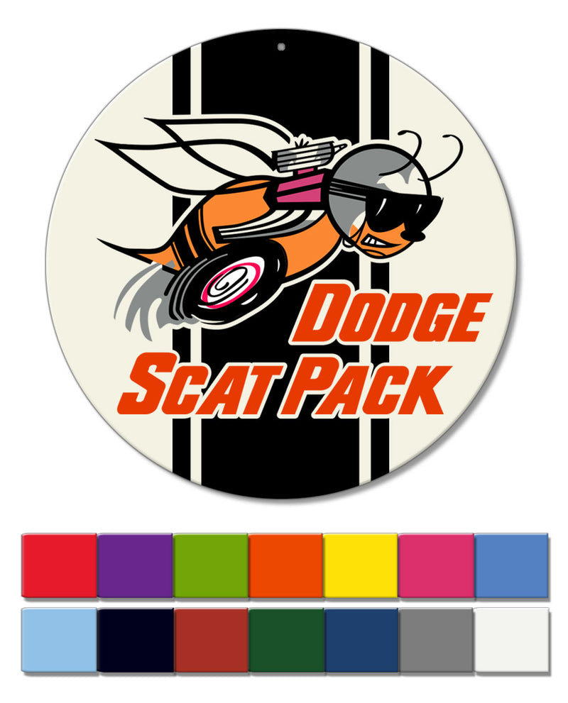 Dodge Scat Pack 1968 Emblem Round Aluminum Sign