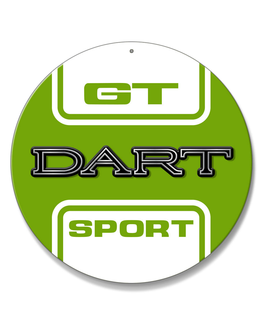 Dodge Dart GT Sport 1969 Emblem Novelty Round Aluminum Sign