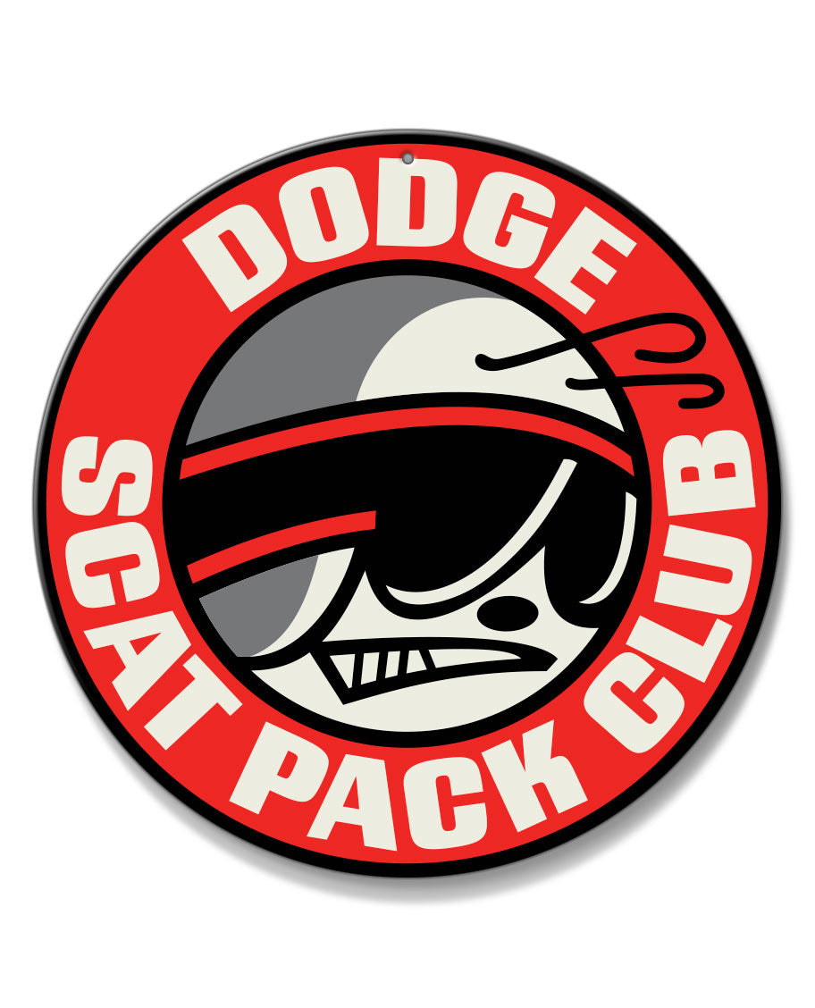 Dodge Scat Pack 1971 Emblem Round Aluminum Sign