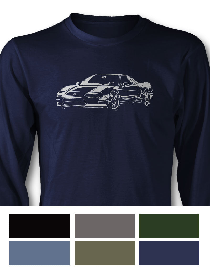 Honda Acura NSX 1990 - 2005 Long Sleeve T-Shirt - 3/4 Front View