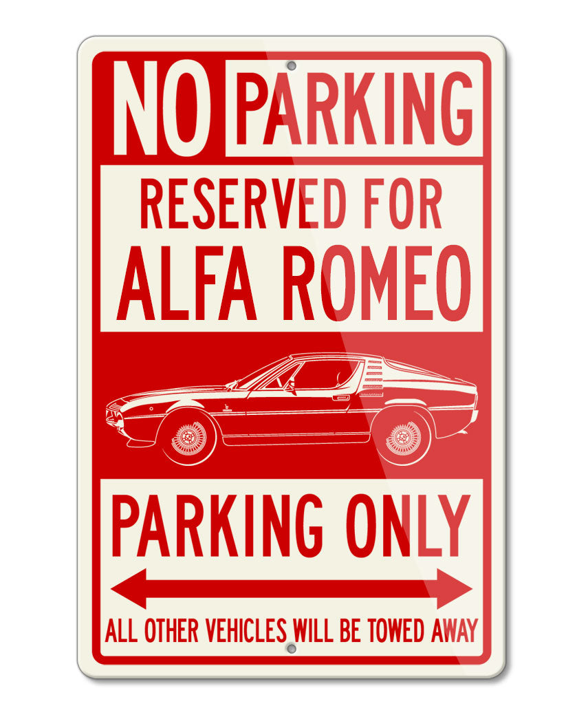 Alfa Romeo Montreal Coupe Reserved Parking Only Sign