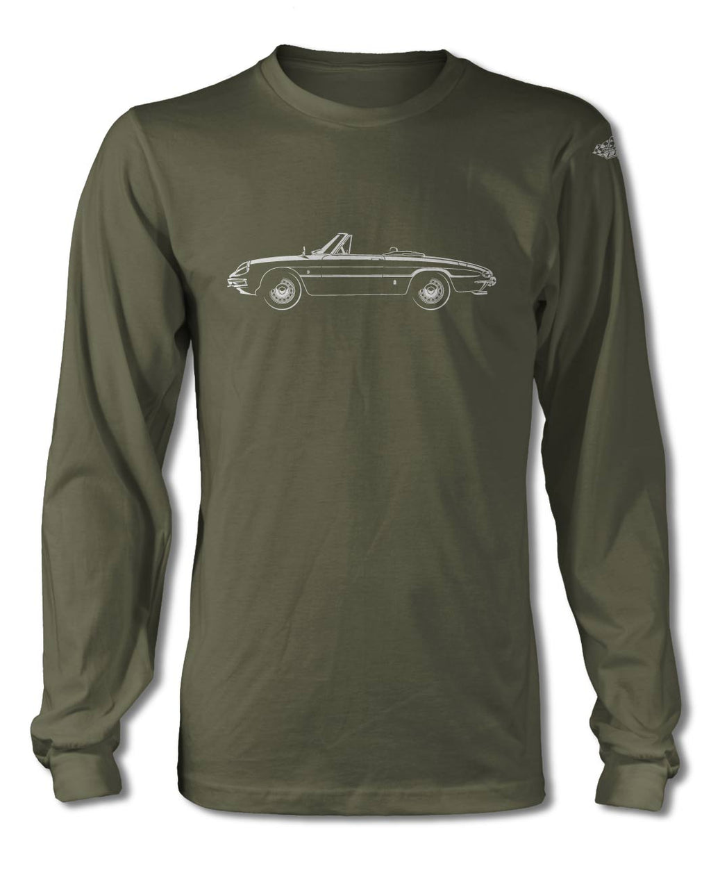 Alfa Romeo Spider Veloce Convertible Duetto 1966 - 1969 T-Shirt - Long Sleeves - Side View