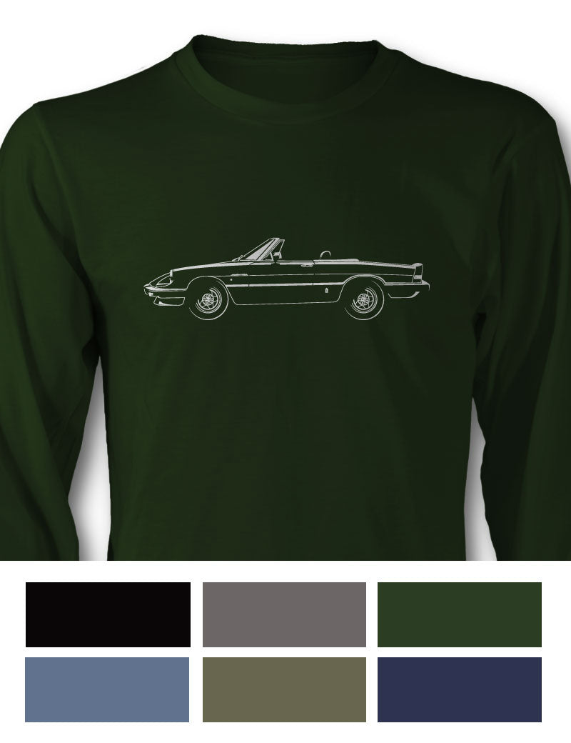 Alfa Romeo Spider Veloce Convertible Graduate 1983 - 1989 Long Sleeve T-Shirt - Side View