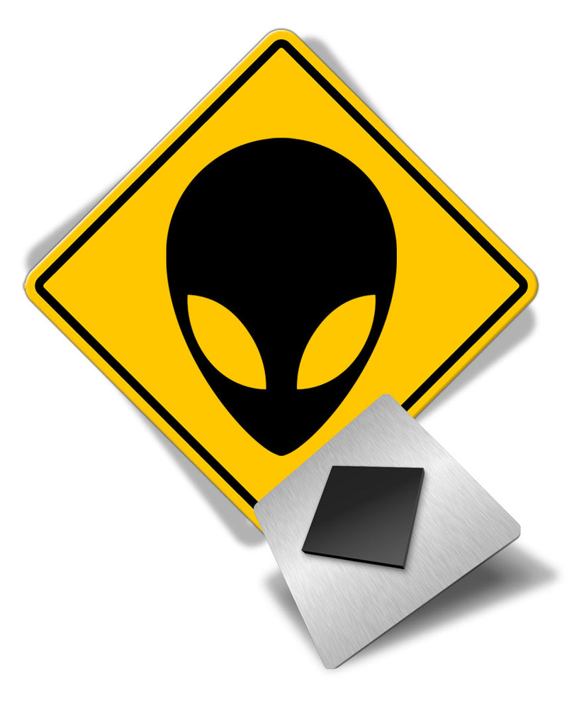 Caution Alien - Face - Fridge Magnet