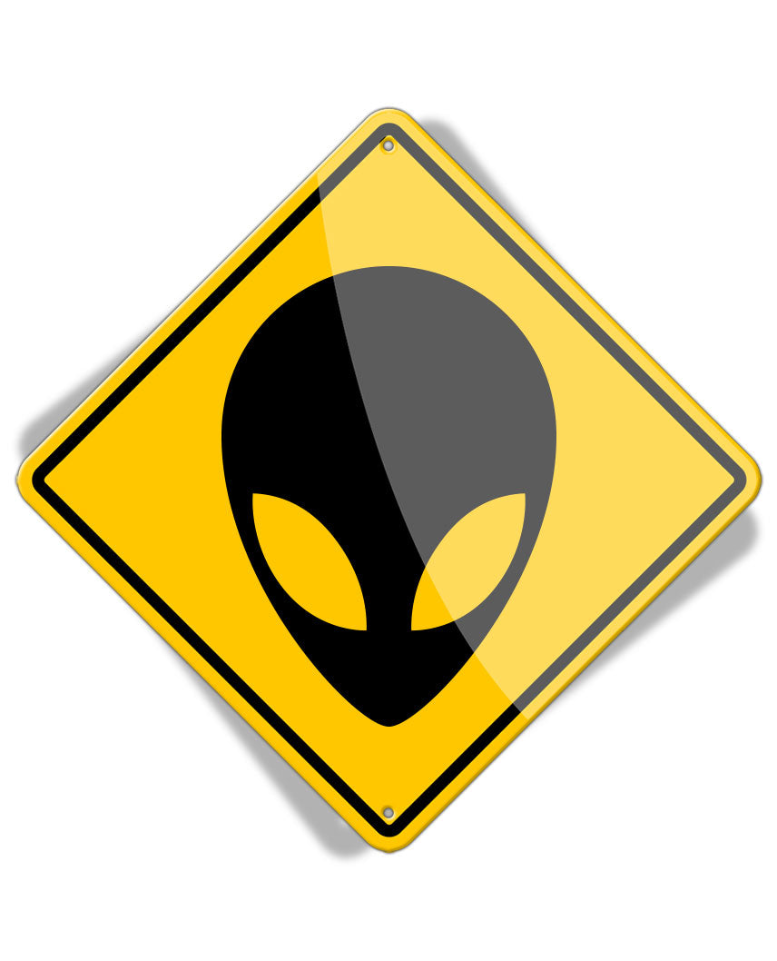 Caution Alien - Face - Aluminum Sign