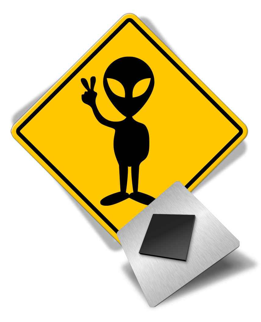 Caution Alien - Dude - Fridge Magnet