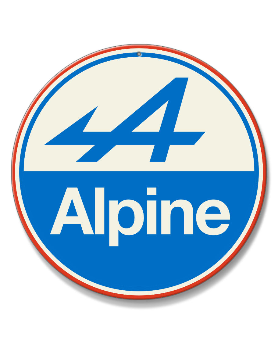Alpine Emblem Round Aluminum Sign