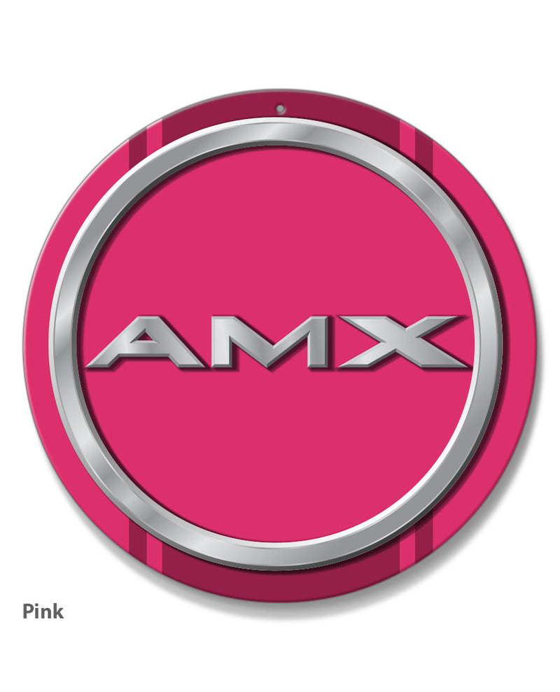 1968 - 1969 AMC AMX Quarter Panel Circle Emblem Round Aluminum Sign