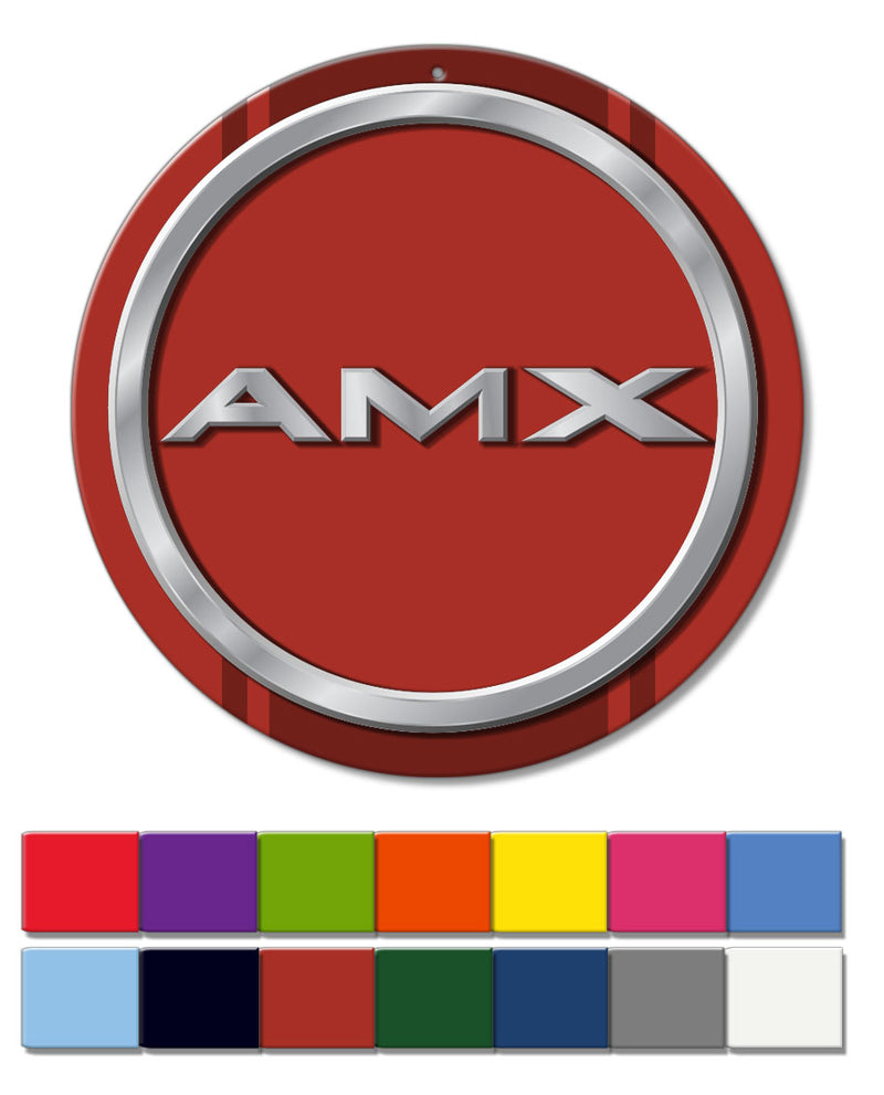 1968 - 1969 AMC AMX Quarter Panel Circle Emblem Round Aluminum Sign