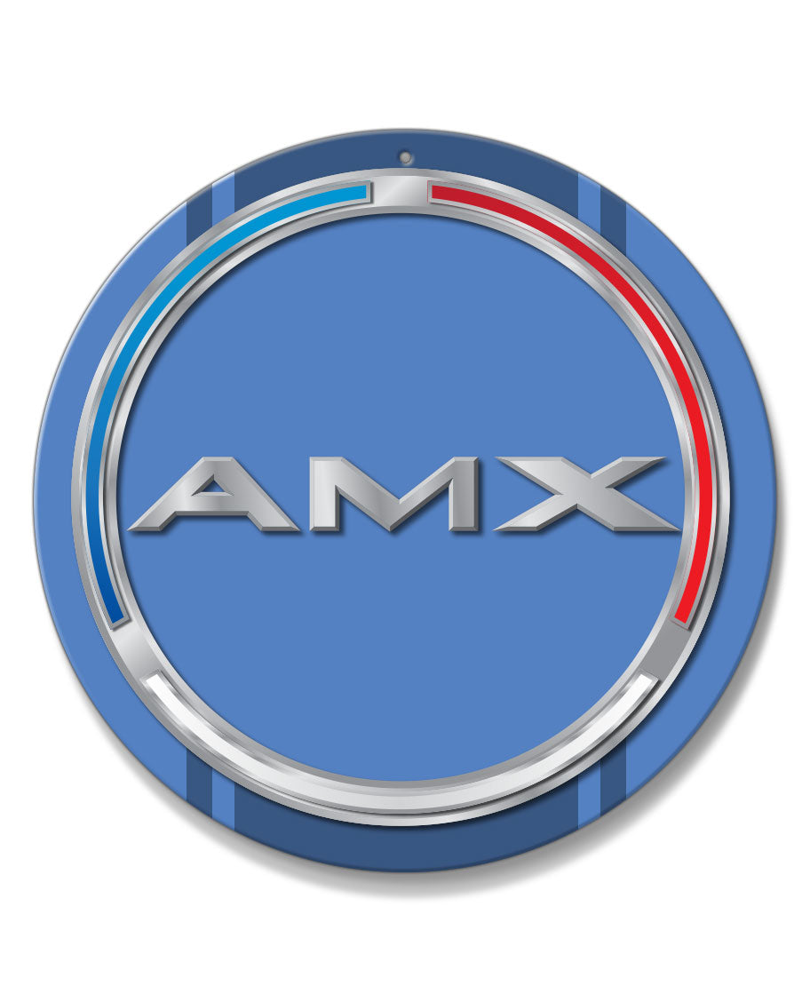 1970 AMC AMX Quarter Panel Circle Emblem Novelty Round Aluminum Sign