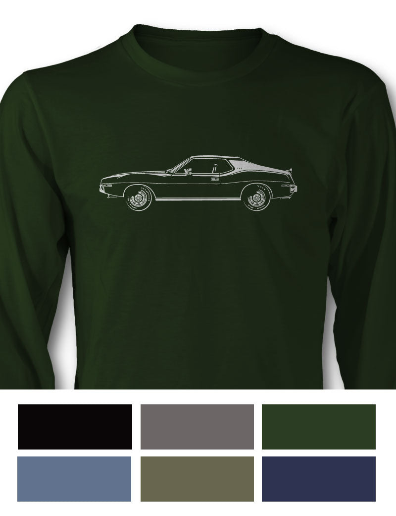 AMC AMX Javelin 1973 - 1974 Coupe Long Sleeve T-Shirt - Side View