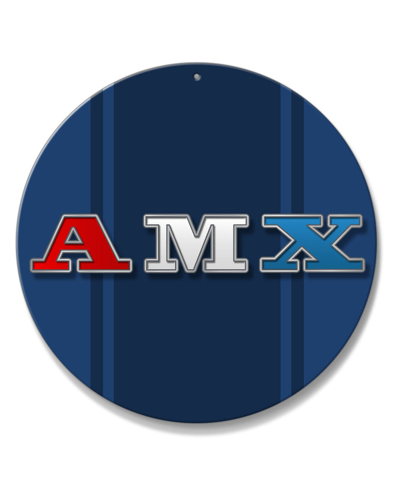 1971 - 1974 AMC AMX Emblem Novelty Round Aluminum Sign
