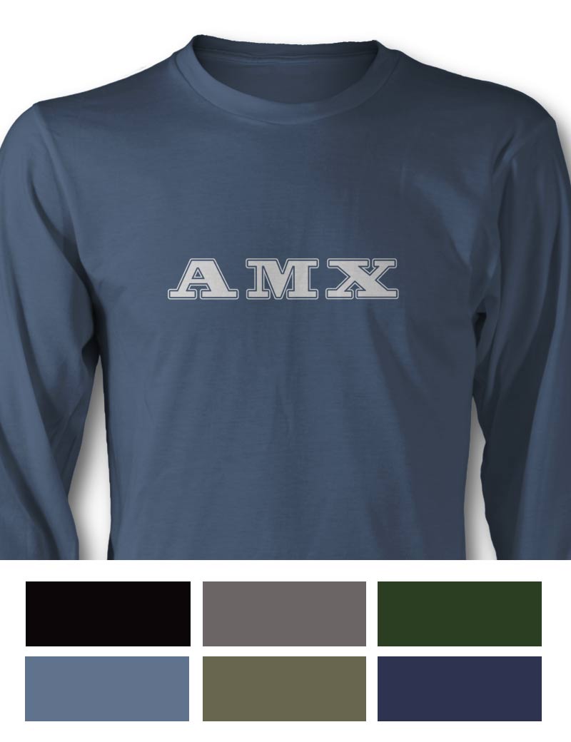 AMC AMX 1971 - 1974 Logo Emblem Long Sleeve T-Shirt - Side View